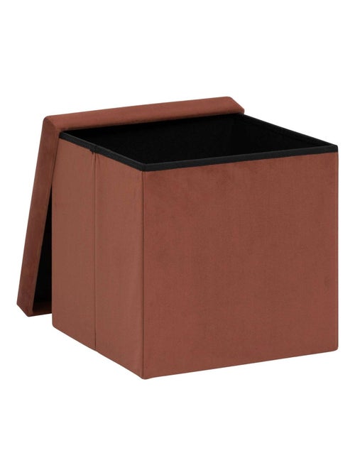 Pouf de rangement pliable en velours - Kiabi