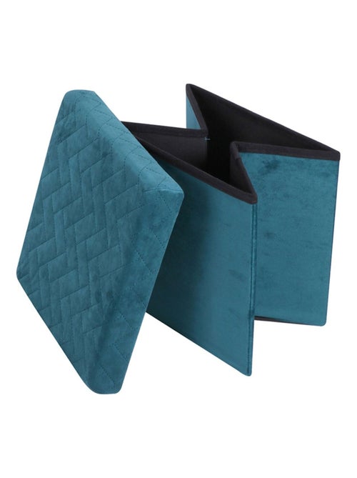 Pouf de rangement pliable Kube en velours - Kiabi