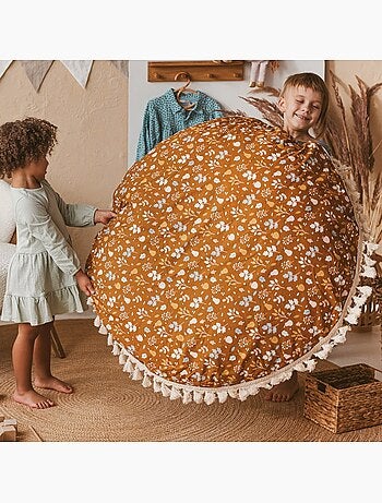 Pouf de sol pour enfants à motif végétal