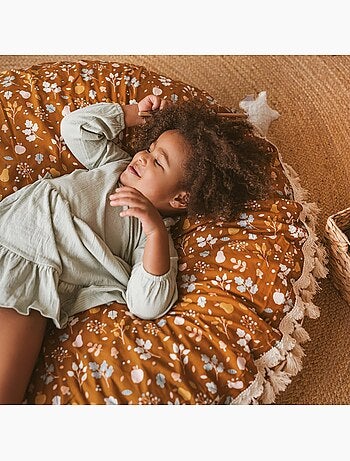 Pouf de sol pour enfants à motif végétal