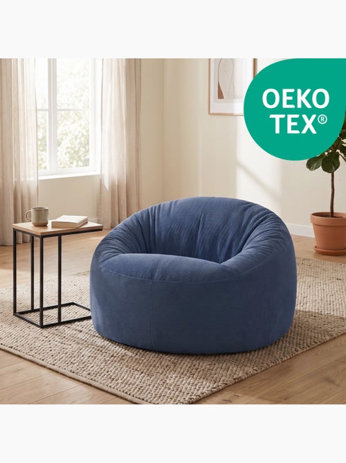 Pouf déhoussable velours côtelé 100 cm - Kiabi