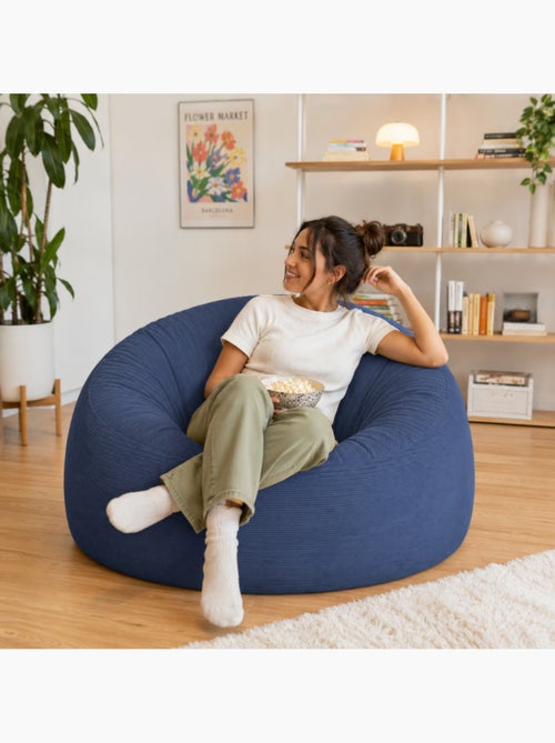 Pouf déhoussable velours côtelé 100 cm - Kiabi