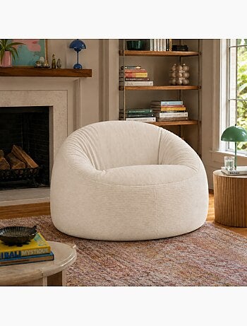 Pouf déhoussable velours côtelé 100 cm