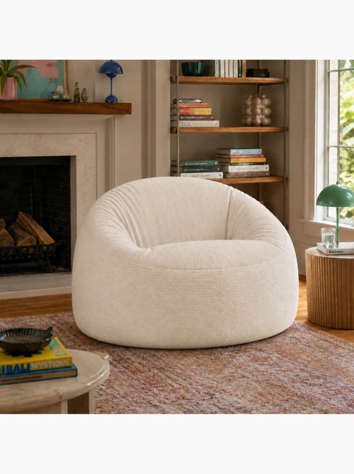 Pouf déhoussable velours côtelé 100 cm - Kiabi