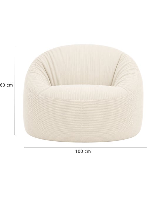Pouf déhoussable velours côtelé 100 cm - Kiabi