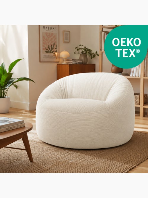 Pouf déhoussable velours côtelé 100 cm - Kiabi