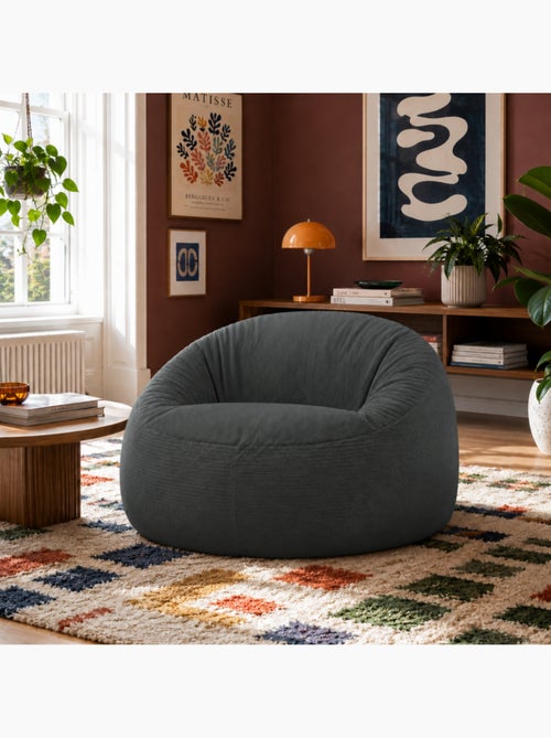 Pouf déhoussable velours côtelé 100 cm - Kiabi