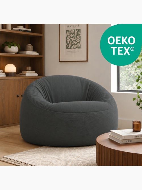 Pouf déhoussable velours côtelé 100 cm - Kiabi