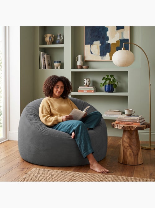 Pouf déhoussable velours côtelé 100 cm - Kiabi