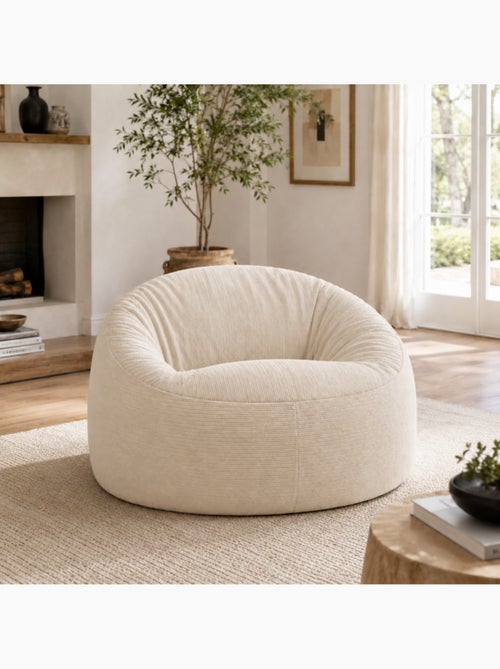 Pouf déhoussable velours côtelé 100 cm - Kiabi