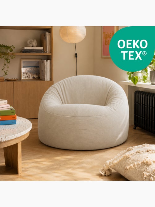 Pouf déhoussable velours côtelé 100 cm - Kiabi
