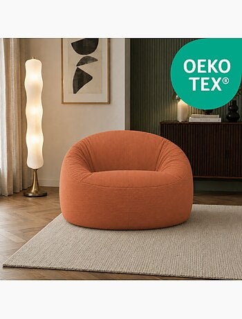 Pouf déhoussable velours côtelé 100 cm