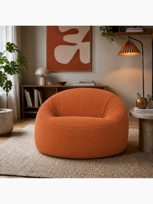 Pouf déhoussable velours côtelé 100 cm - Kiabi