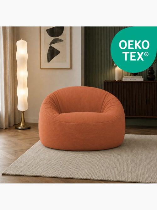 Pouf déhoussable velours côtelé 100 cm - Kiabi