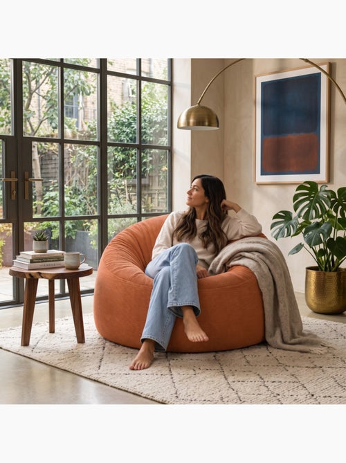 Pouf déhoussable velours côtelé 100 cm - Kiabi