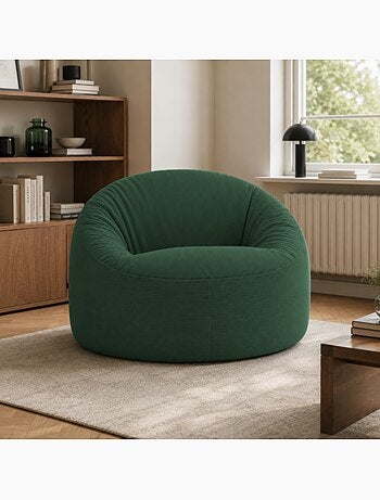 Pouf déhoussable velours côtelé 100 cm