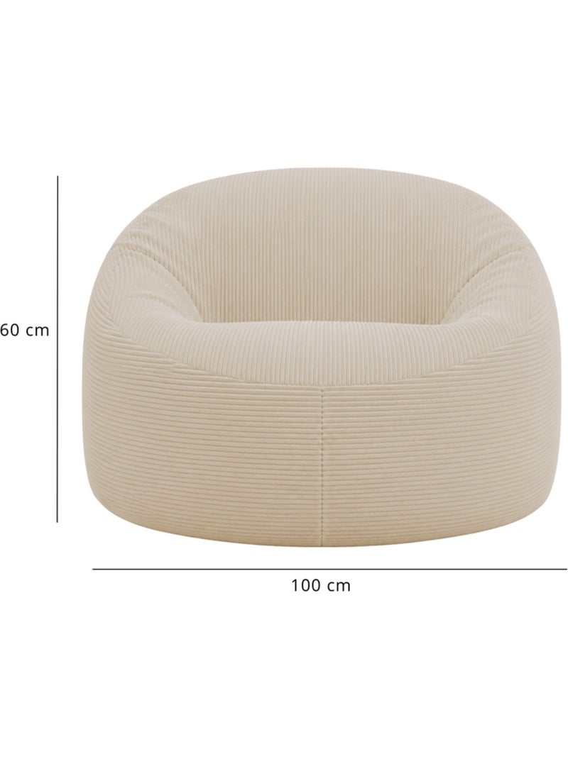 Pouf déhoussable velours côtelé épais 100 cm Beige - Kiabi