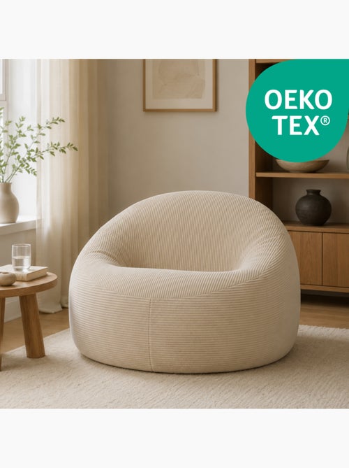 Pouf déhoussable velours côtelé épais 100 cm - Kiabi Pouf déhoussable velours côtelé épais 100 cm - Kiabi