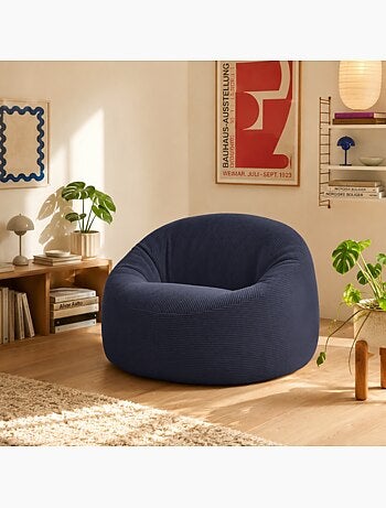 Pouf déhoussable velours côtelé épais 100 cm