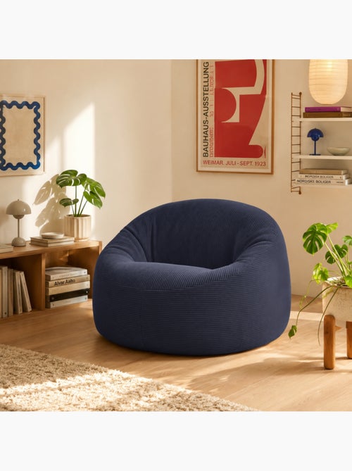 Pouf déhoussable velours côtelé épais 100 cm - Kiabi