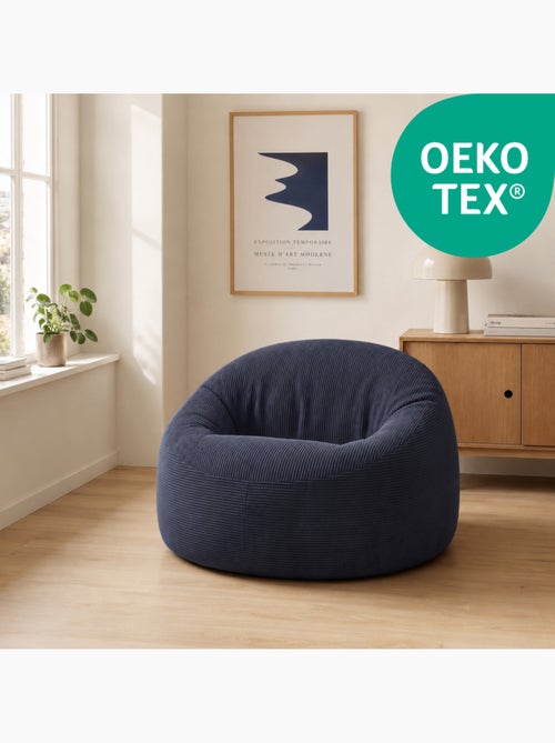 Pouf déhoussable velours côtelé épais 100 cm - Kiabi