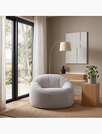 Pouf déhoussable velours côtelé épais 100 cm