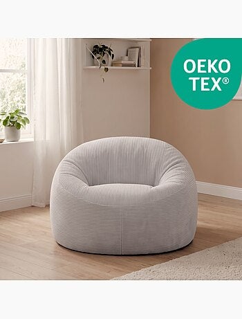 Pouf déhoussable velours côtelé épais 100 cm