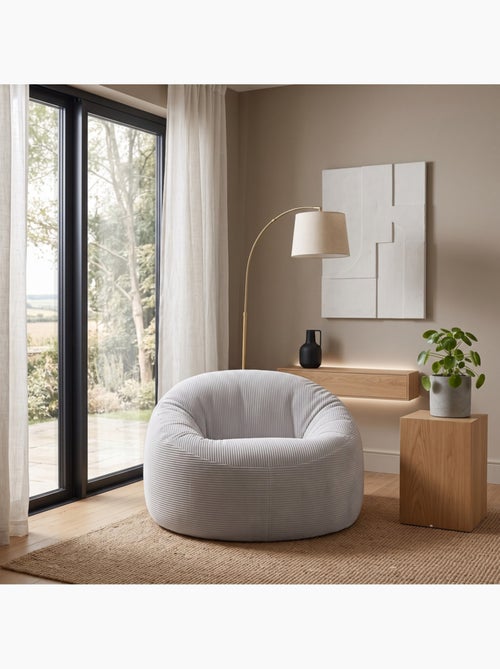 Pouf déhoussable velours côtelé épais 100 cm - Kiabi