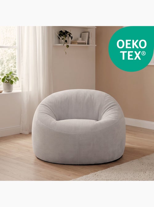 Pouf déhoussable velours côtelé épais 100 cm - Kiabi