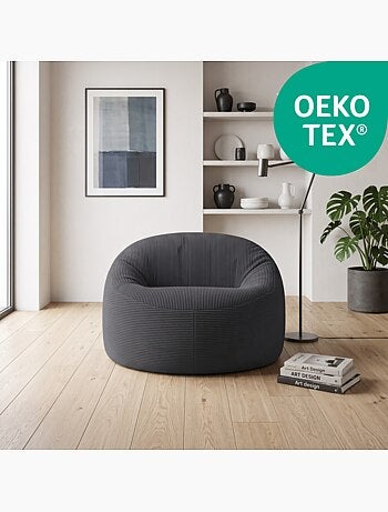 Pouf déhoussable velours côtelé épais 100 cm