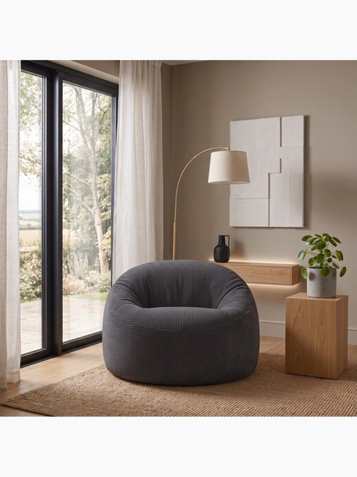 Pouf déhoussable velours côtelé épais 100 cm - Kiabi