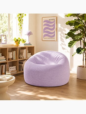 Pouf déhoussable velours côtelé épais 100 cm