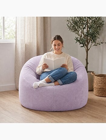 Pouf déhoussable velours côtelé épais 100 cm