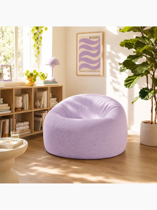 Pouf déhoussable velours côtelé épais 100 cm - Kiabi
