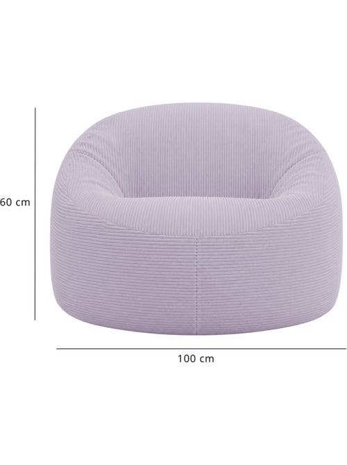 Pouf déhoussable velours côtelé épais 100 cm - Kiabi