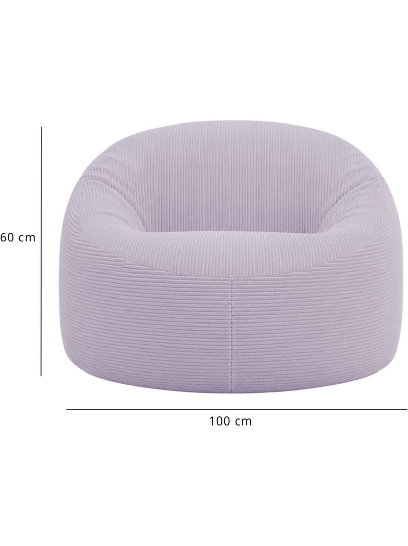 Pouf déhoussable velours côtelé épais 100 cm Violet - Kiabi
