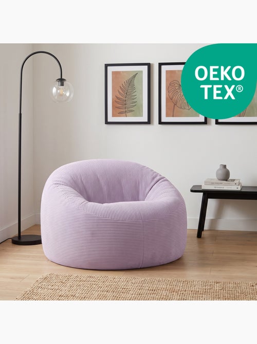 Pouf déhoussable velours côtelé épais 100 cm - Kiabi