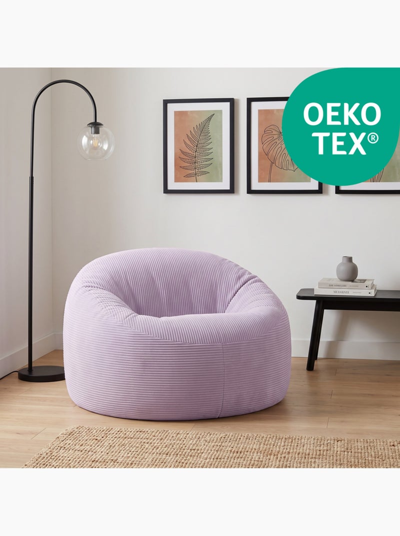 Pouf déhoussable velours côtelé épais 100 cm Violet - Kiabi