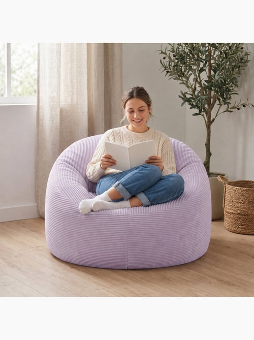 Pouf déhoussable velours côtelé épais 100 cm - Kiabi