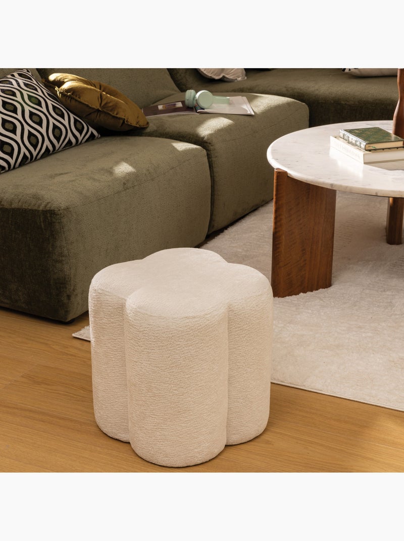 Pouf design en tissu LAVON Blanc - Kiabi