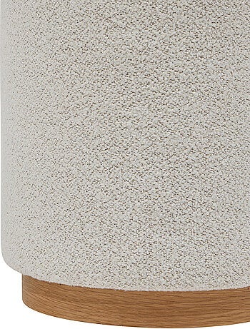 Pouf design en tissu piètement bois nesky
