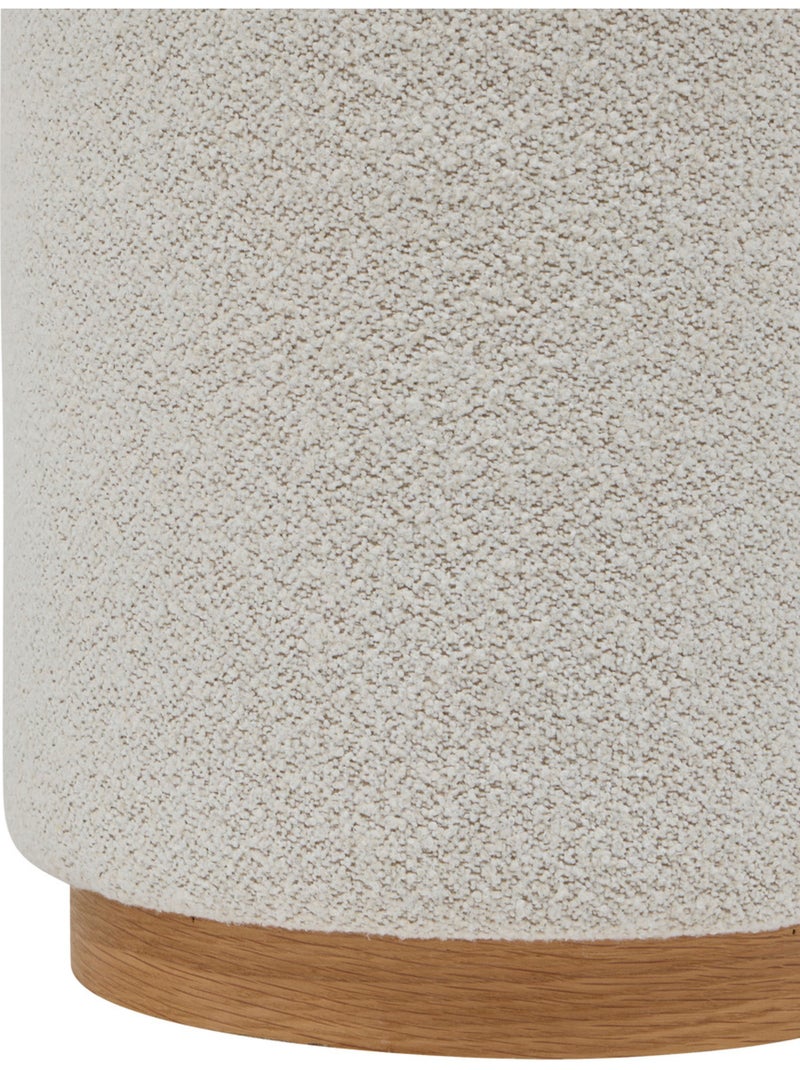 Pouf design en tissu piètement bois NESKY Blanc - Kiabi