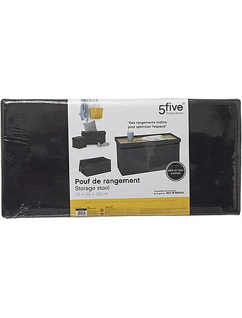 Pouf double pliable coffre de rangement en tissu MIX'N MODUL