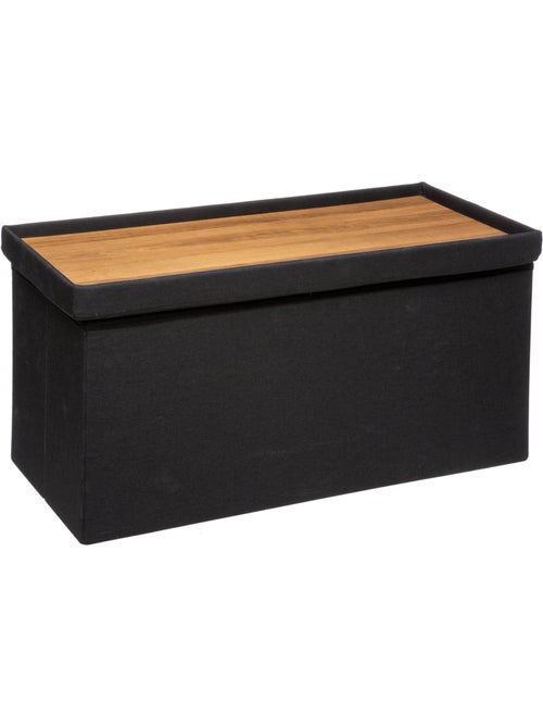 Pouf double pliable coffre de rangement en tissu MIX'N MODUL - Kiabi