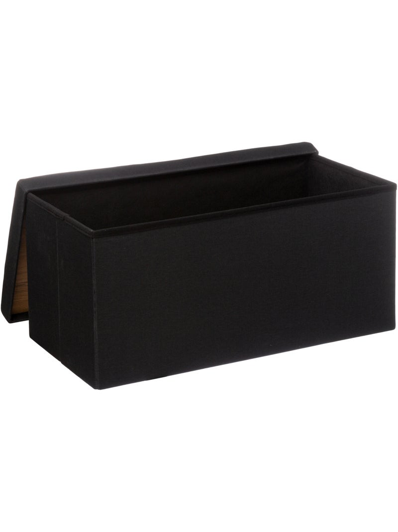 Pouf double pliable coffre de rangement en tissu MIX'N MODUL Noir - Kiabi