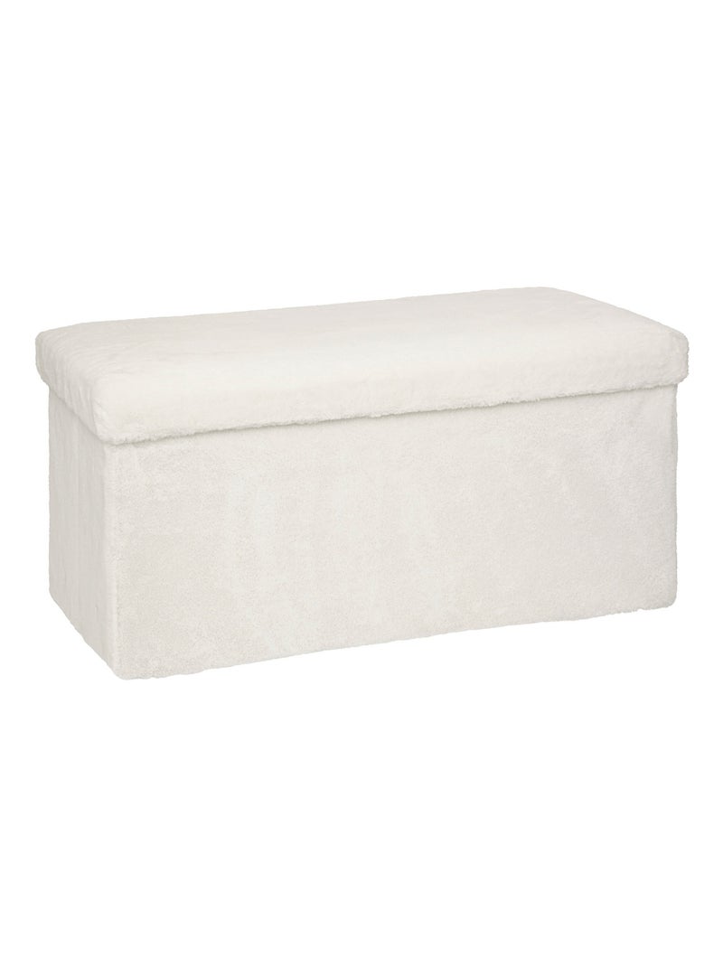 Pouf double pliable et en fourrure Blanc - Kiabi