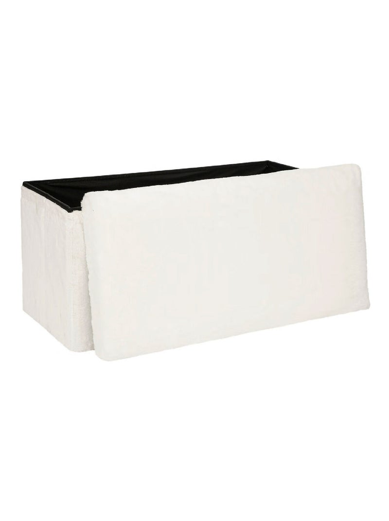 Pouf double pliable et en fourrure Blanc - Kiabi