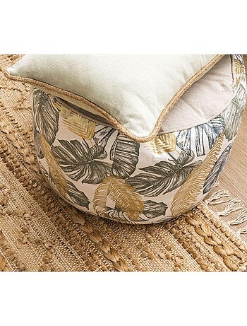 Pouf en coton JUMANJI dessus chambray 'Deko&co'