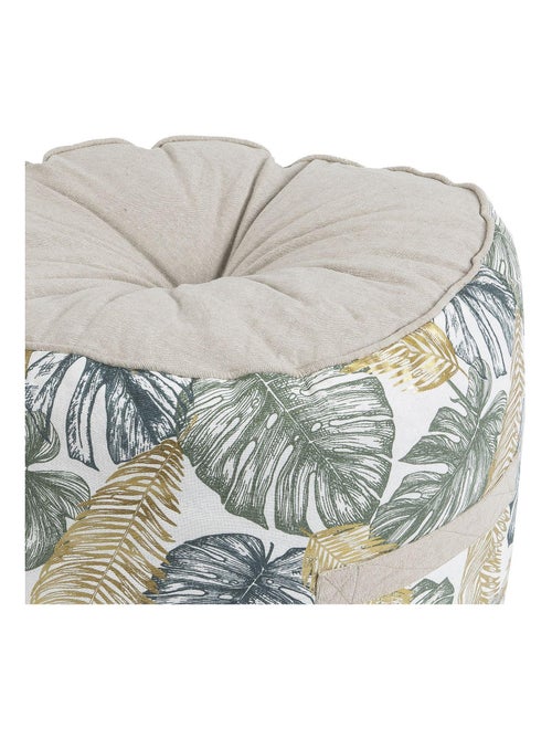 Pouf en coton JUMANJI dessus chambray 'Deko&co' - Kiabi