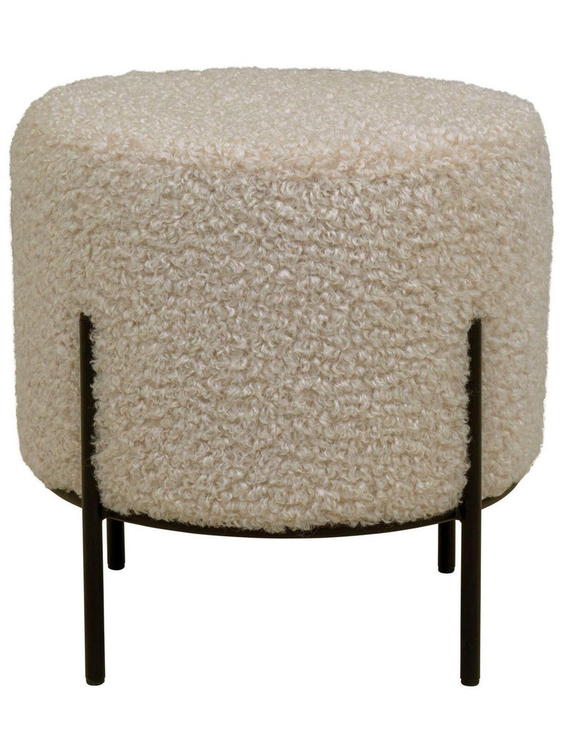Pouf en fausse peau d'agneau marron clair aux - House Nordic Marron - Kiabi
